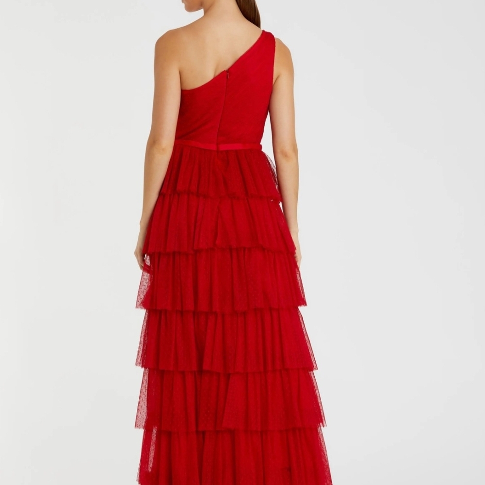 Mac Duggal Red One Shoulder Dress - Picture 3 of 15